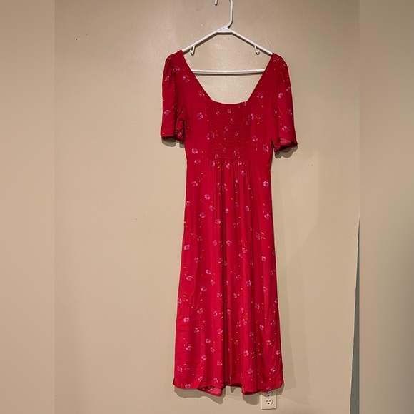 Z Supply Mavis Hot Pink/Ref Floral Modi Dress Size Médium Front Cut Out - Picture 5 of 11